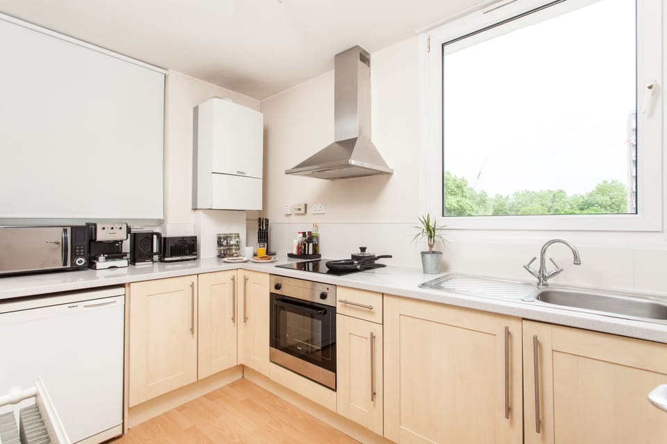 Basic Apartment, Multiple Beds | Private kitchen | Fridge, microwave, oven, stovetop
