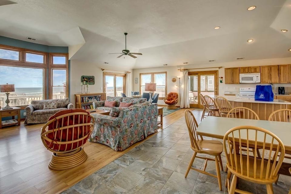 Top-Level Living Room with Deck Access