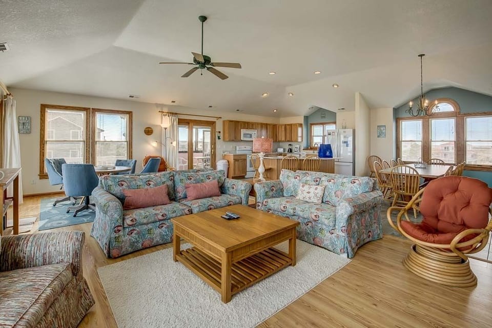 Top-Level Living Room with Deck Access
