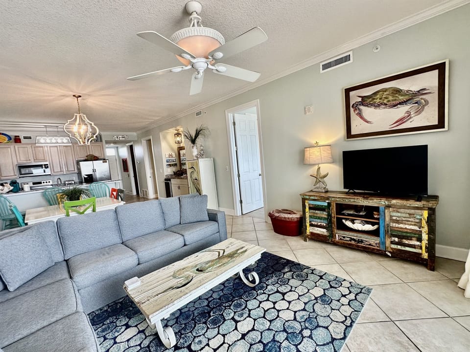 This condo has FREE Wi-Fi and televisions in the living room and both bedrooms.