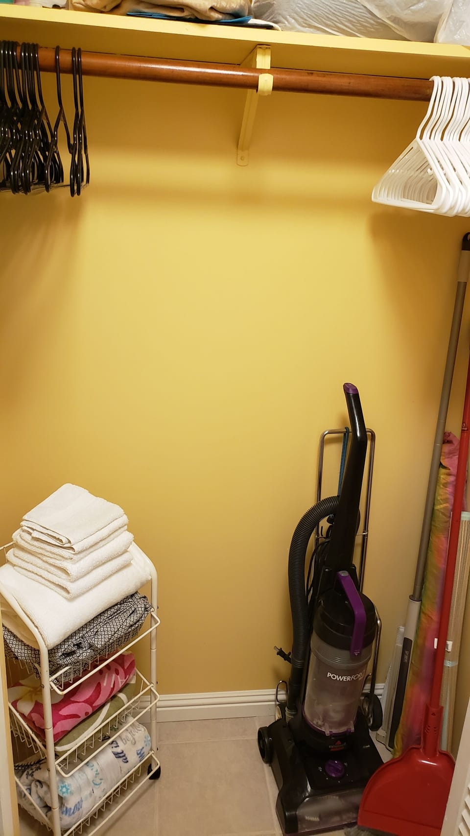 Large closet with shelf for additional storage