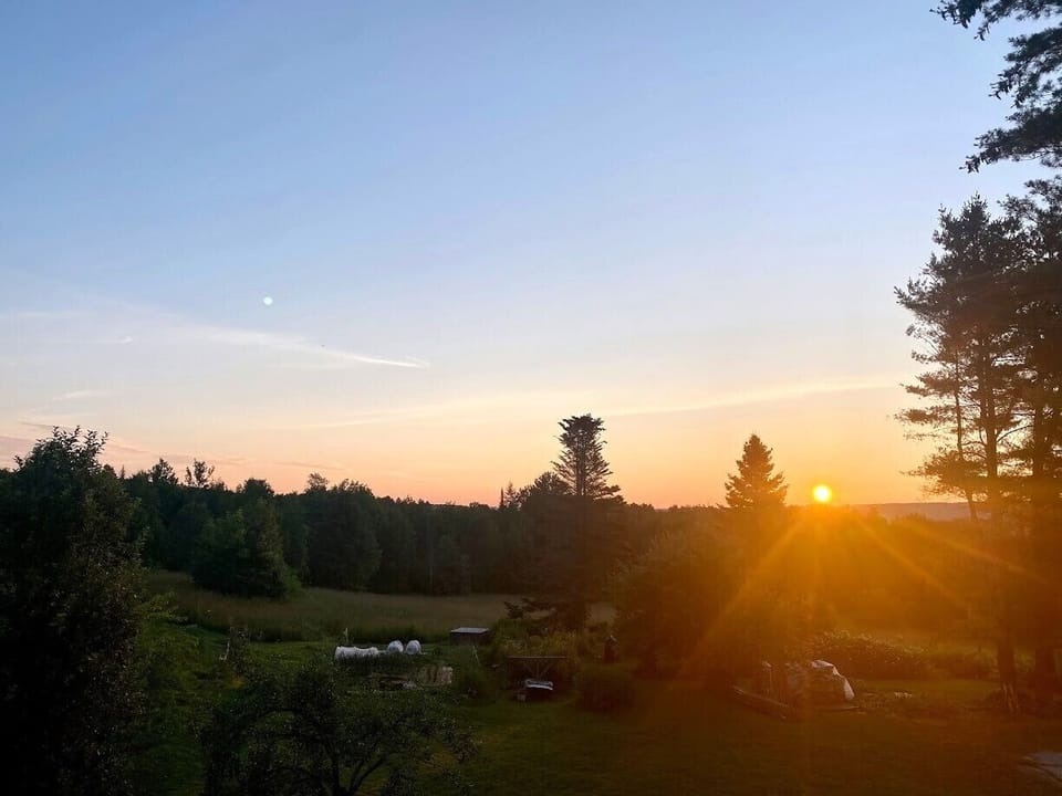 View from upstairs deck at sunrise
