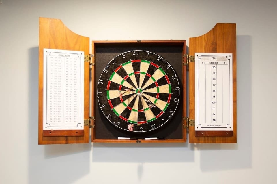 Dart Board in game room