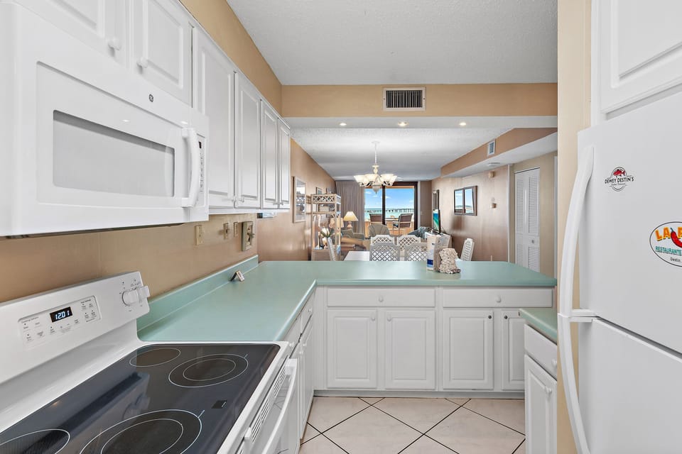 Kitchen Bar Area and Living Area