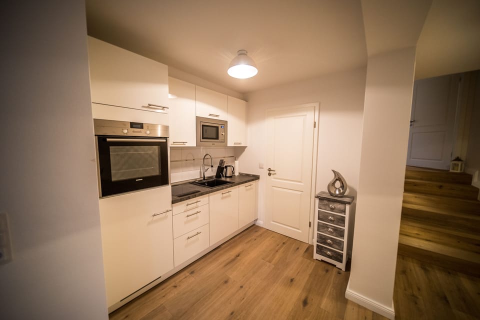 Apartment, 1 Bedroom, Terrace | Private kitchen | Full-size fridge, microwave, oven, stovetop