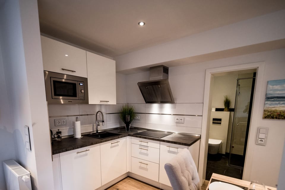 Studio, 1 Queen Bed, Non Smoking | Private kitchen | Full-size fridge, microwave, stovetop, dishwasher