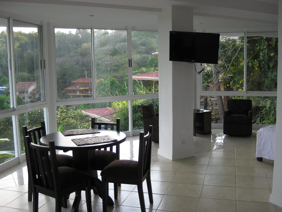 Studio Apt; Small dining area and view
