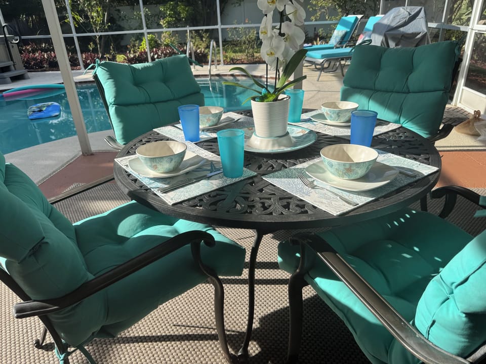 Outdoor dining and lounging — where afternoons stretch into relaxing evenings