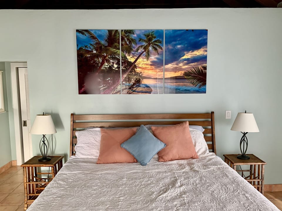Upper Master Suite with fabulous local artistry from St John Experience Gallery