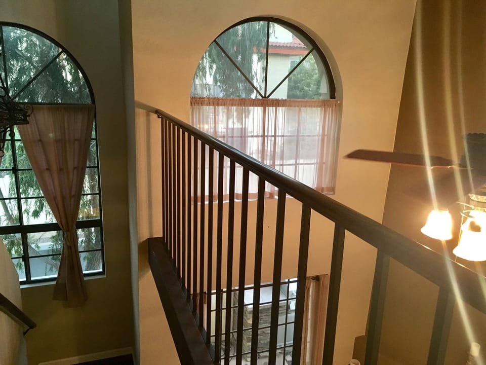 Upper balcony overlooking living room