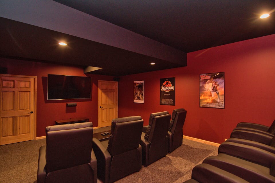 My Favorite Room In The House! Check Out These Leather Chairs In TheTheater Room