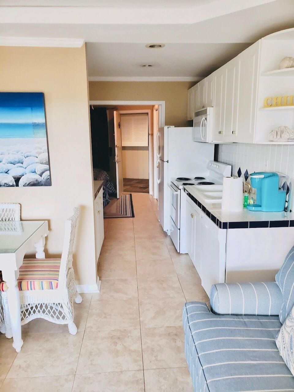 View from inside towards door
