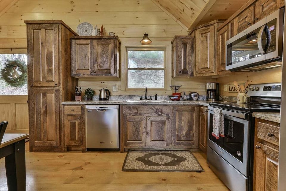 Updated kitchen with stainless steel appliances