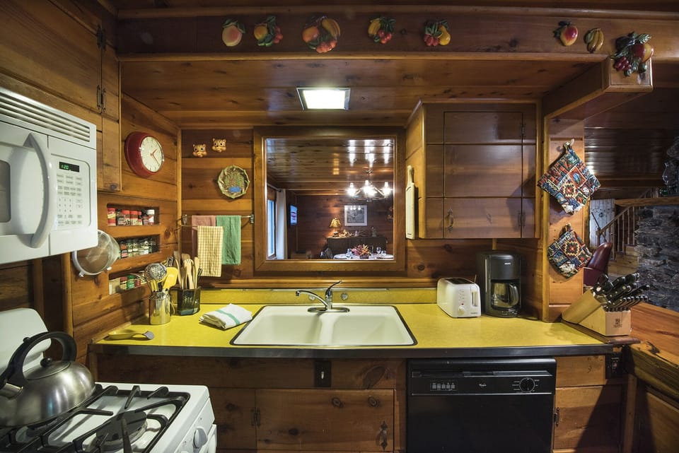 Kitchen with view of dining room.