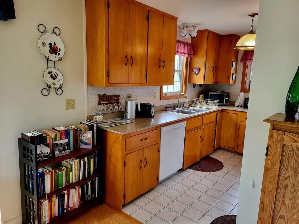 View of the kitchen from dining area