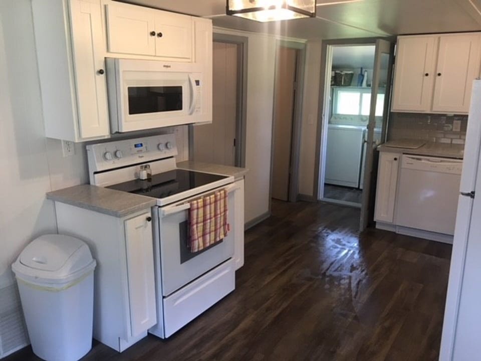 New cabinets and solid surface countertops