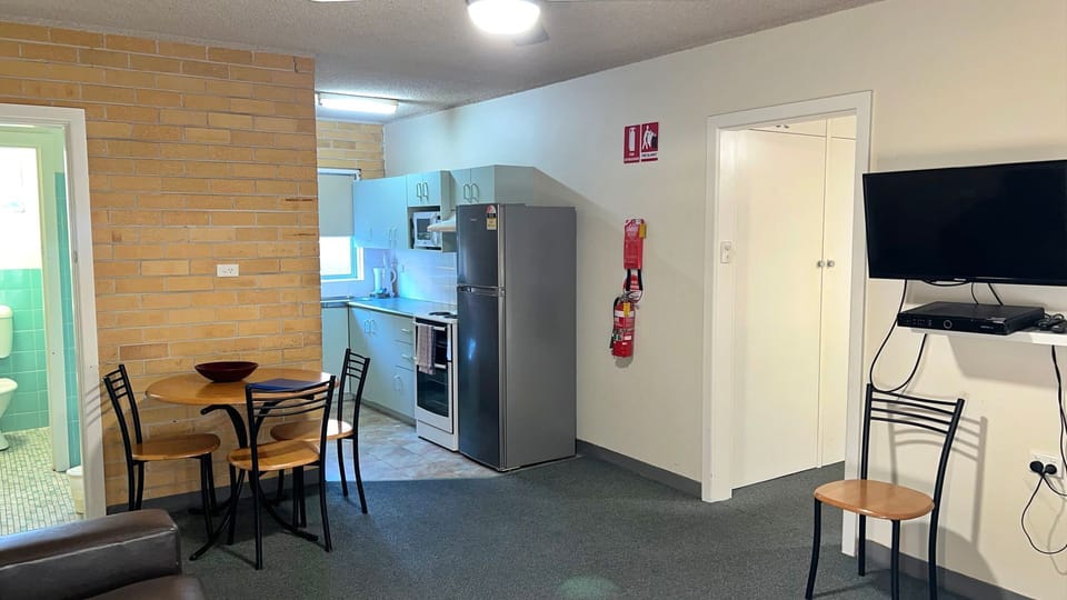 Kitchen, living and dining area.
