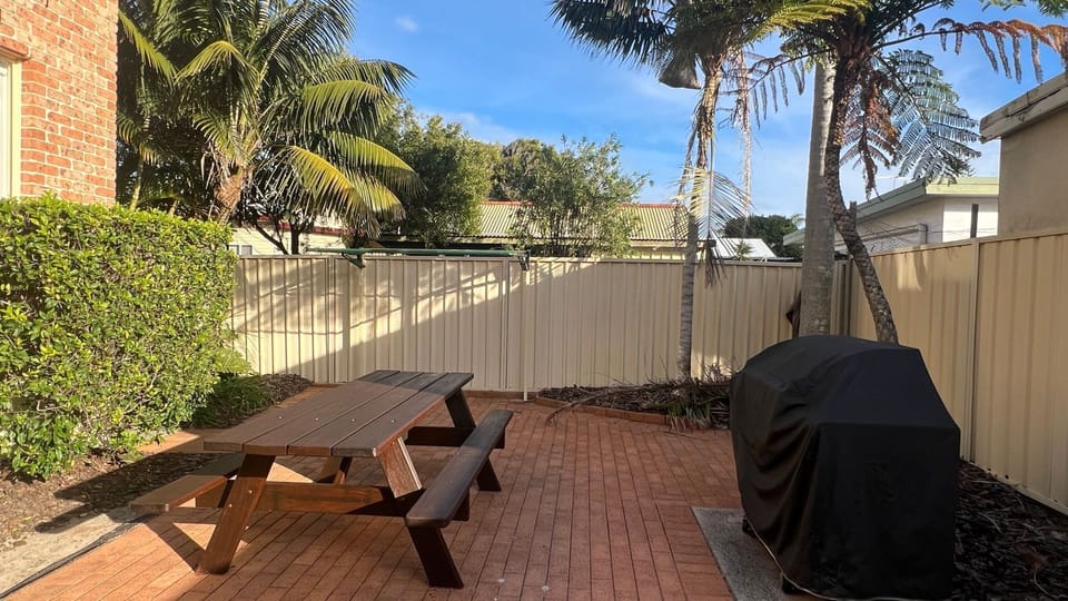 Outdoor BBQ area.