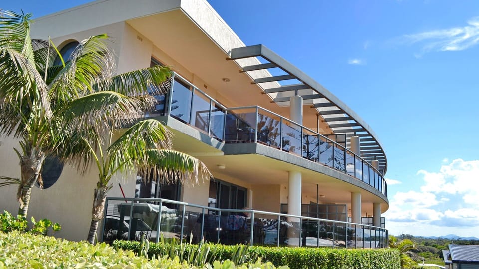 External view of the back of building. 