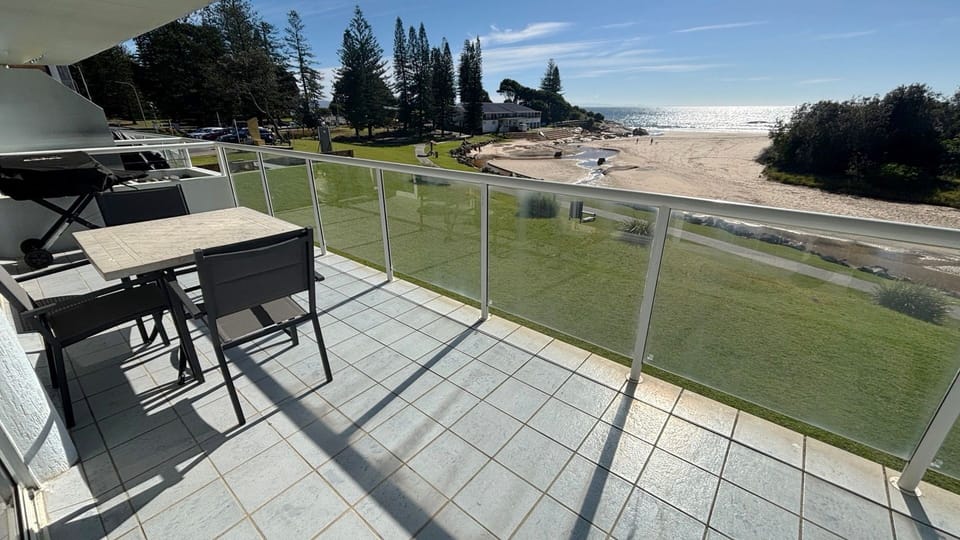 Balcony and outdoor dining. 