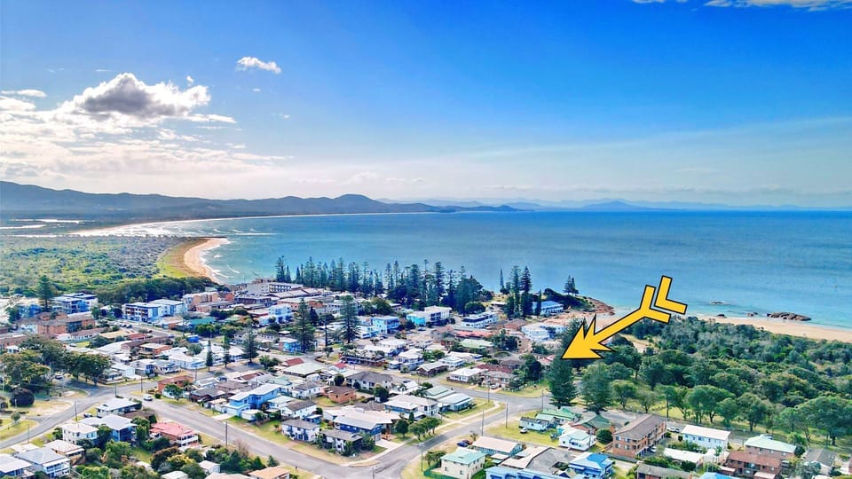 Aerial view of the property.