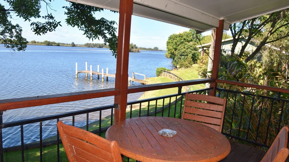 View of the river from the balcony.