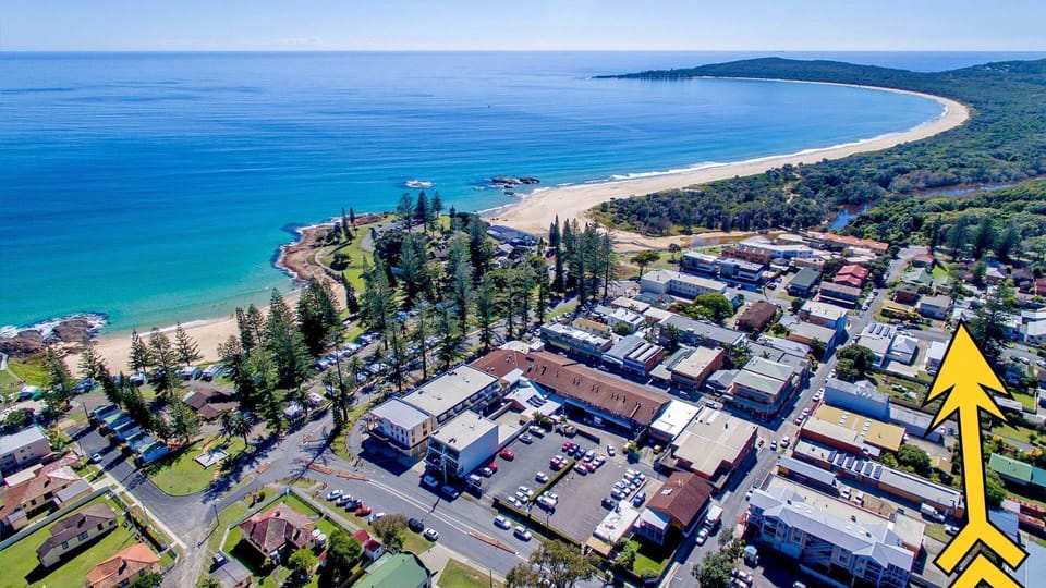 Aerial view of the property.