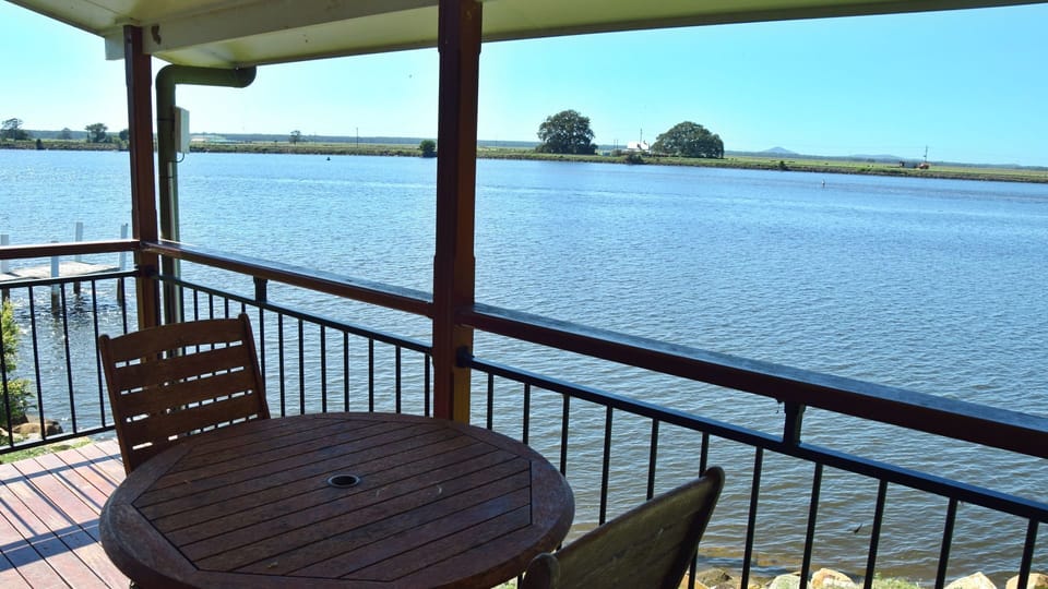 Balcony overlooking the river.