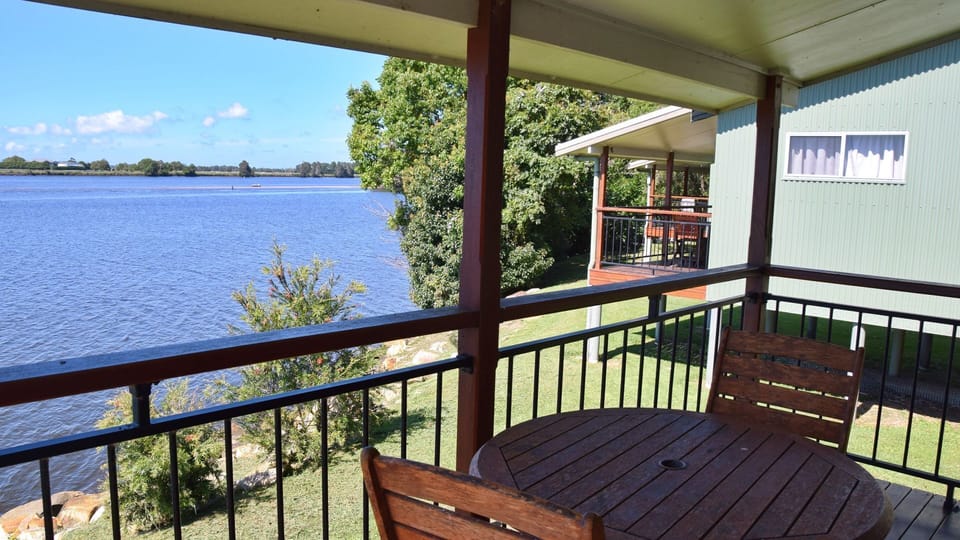 View of the river from the balcony.