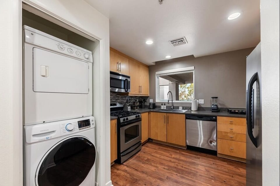 A dishwasher makes cleanup quick and easy after a wonderful dinner.
