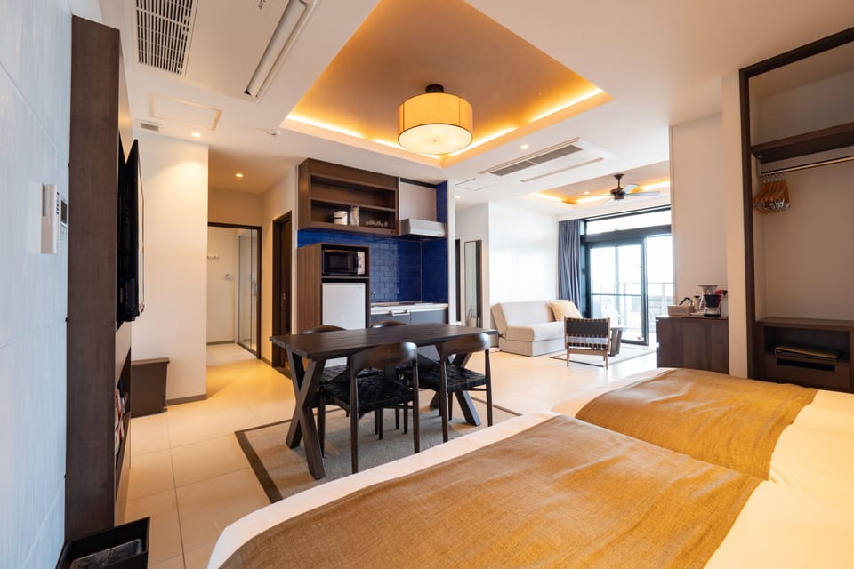 Ocean View Terrace Deluxe B | Private kitchen | Fridge, microwave, stovetop, dishwasher
