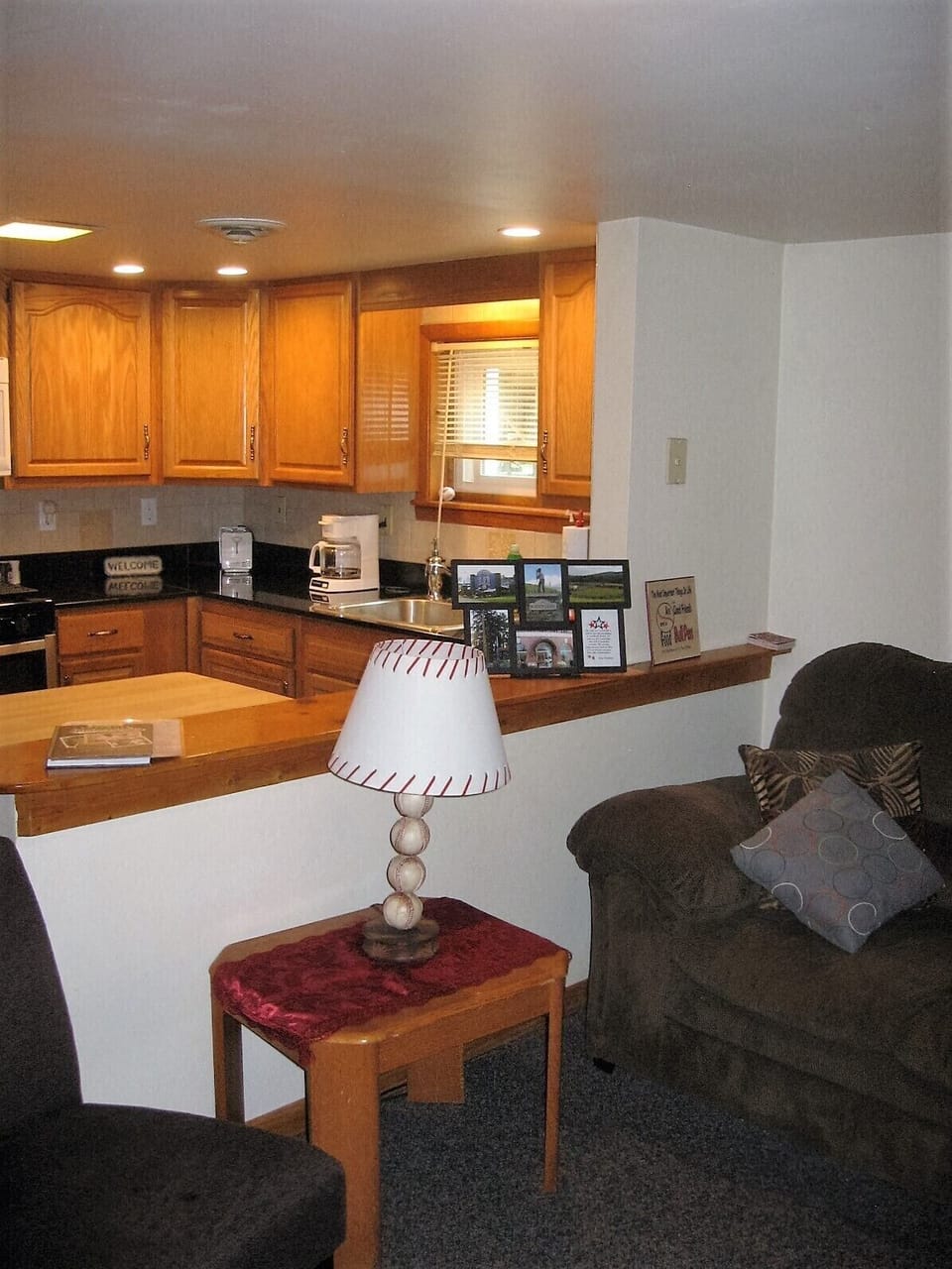 Open floor plan makes talking about the day's activities very easy