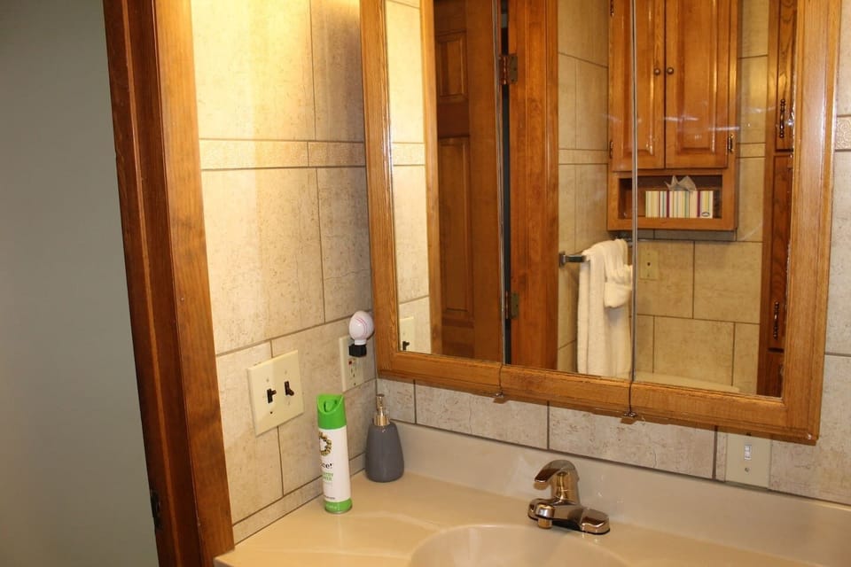 Lots of storage and a triple vanity mirror