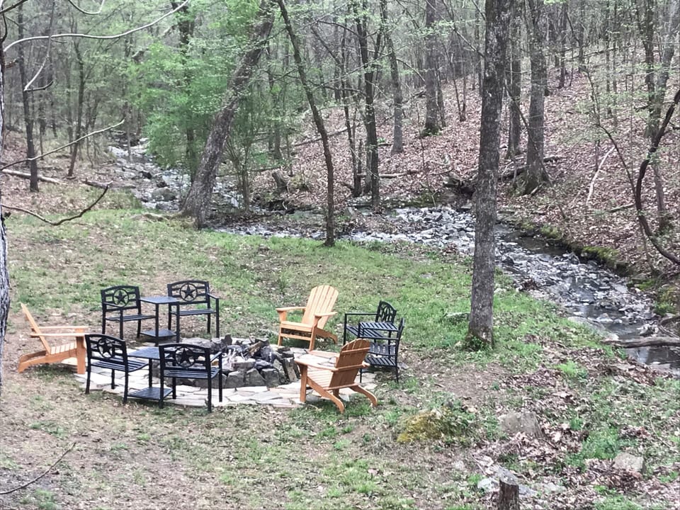 Fire Pit next to our Creek