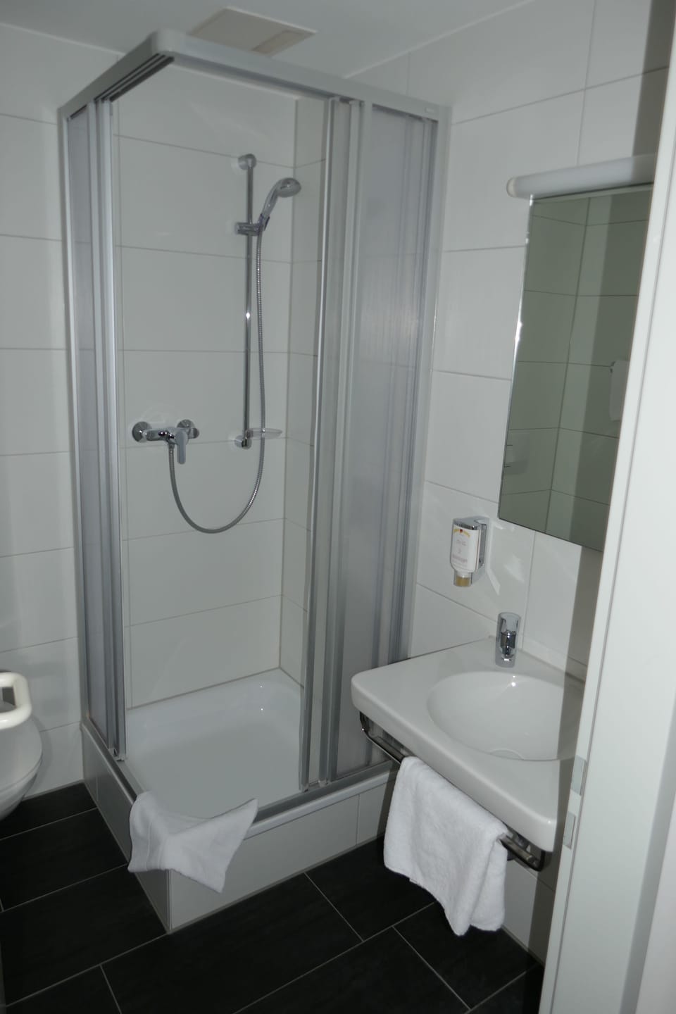 Shower, free toiletries, hair dryer, bathrobes