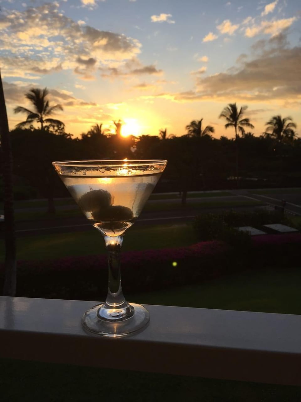 Celebrating another beautiful sunset on the lanai