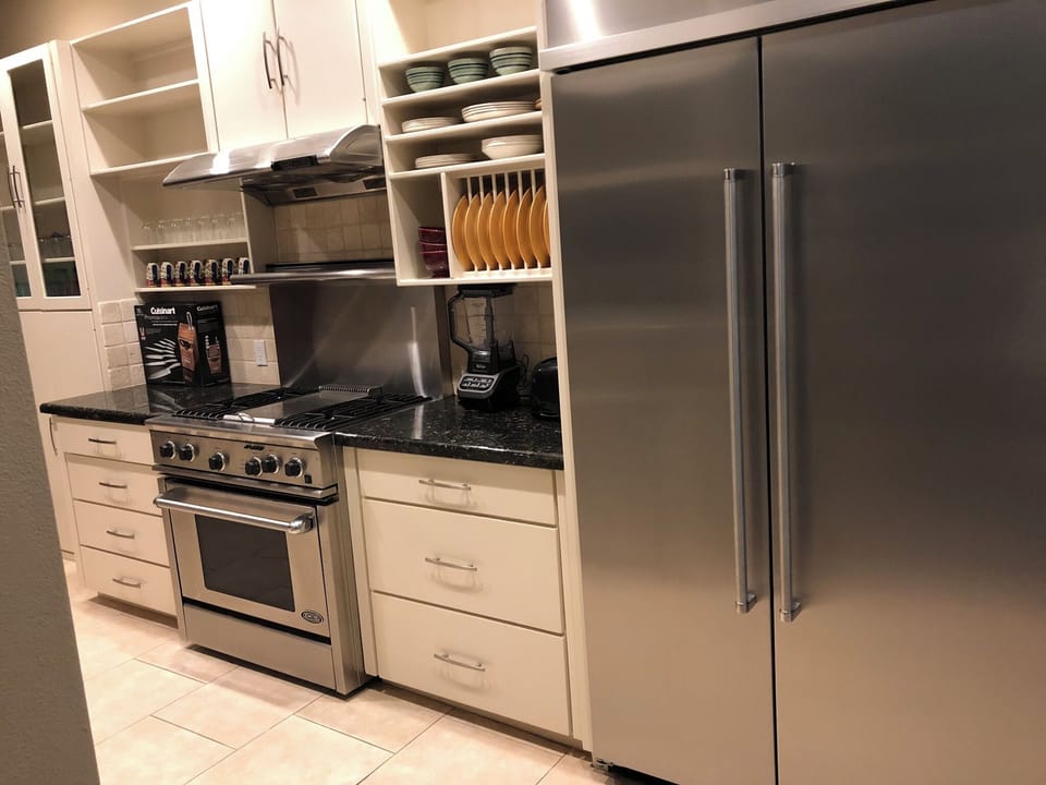 2nd floor main kitchen Built in fridge 36" oven & cooktop 
