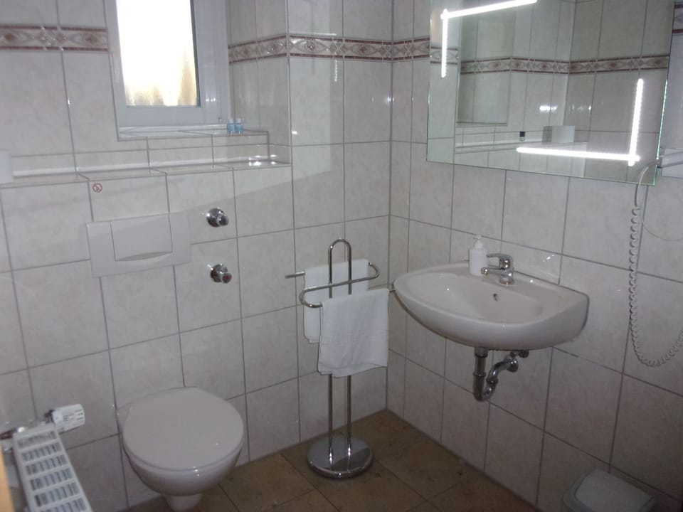 Double Room | Bathroom | Shower, hair dryer, bathrobes, towels