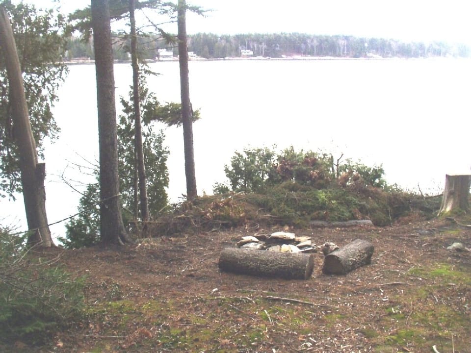 Looking from the fire pit across Gun Point Cove