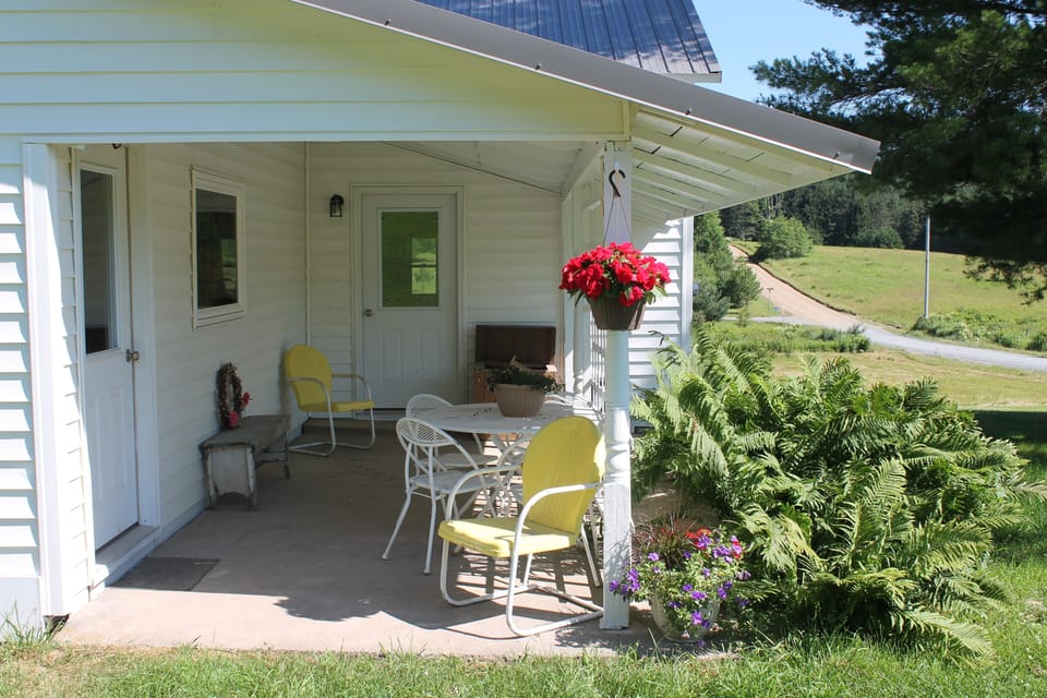 A porch with a nice view