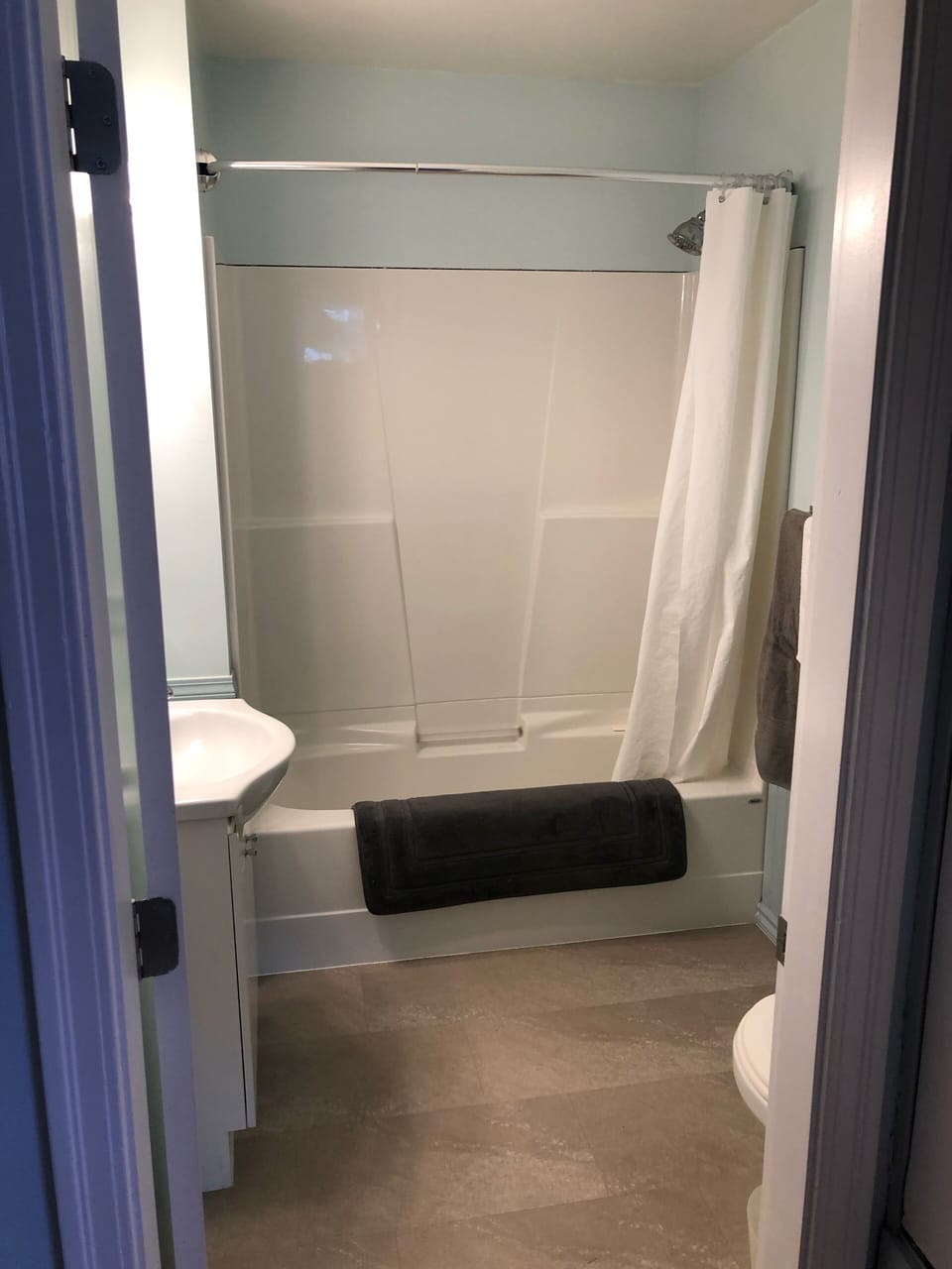 Clean and bright bathroom