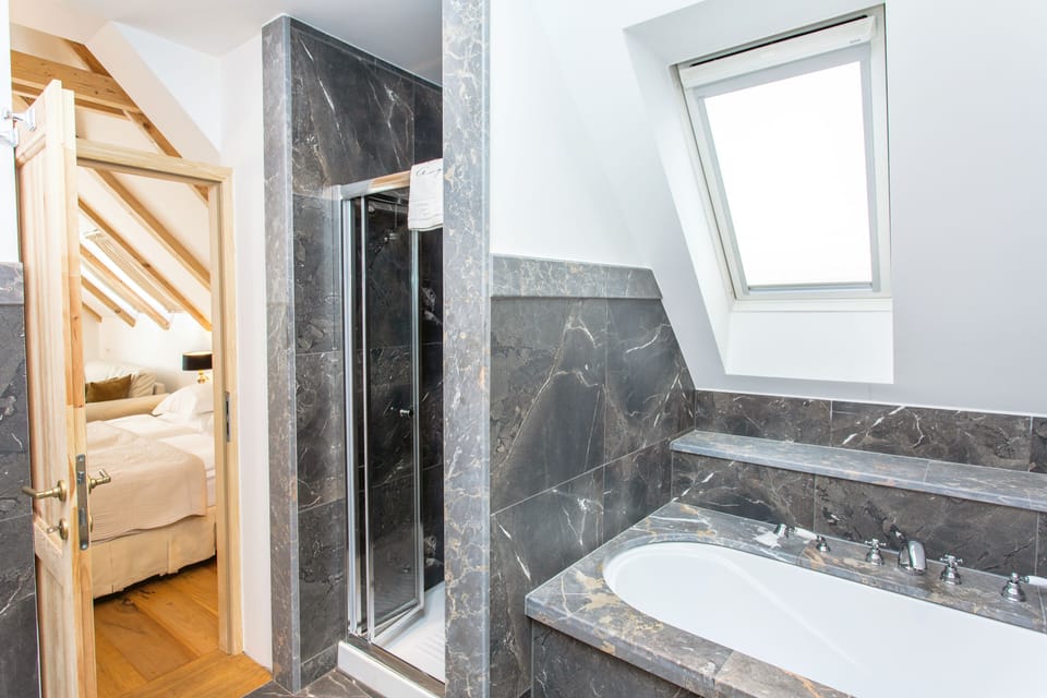Loft Suite | Bathroom | Free toiletries, hair dryer, bathrobes, slippers