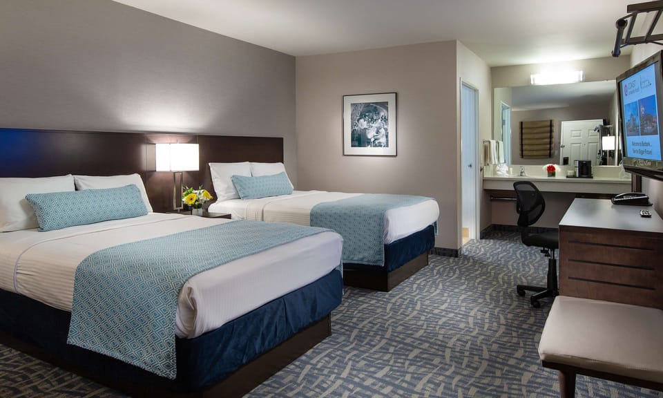 Room, 2 Double Beds (Coast Two Doubles) | Egyptian cotton sheets, premium bedding, desk, laptop workspace