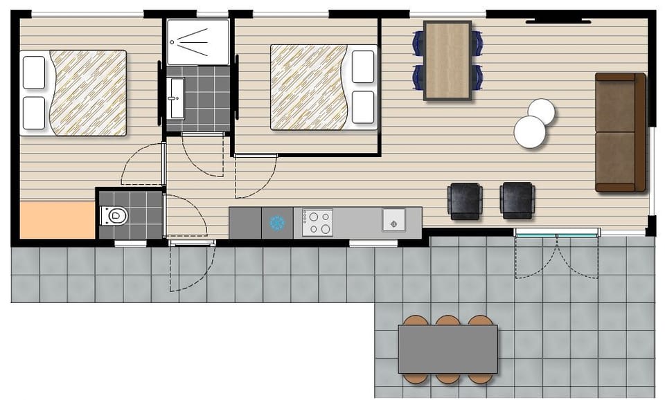 Lodge 4 personen | Soundproofing, free WiFi, bed sheets