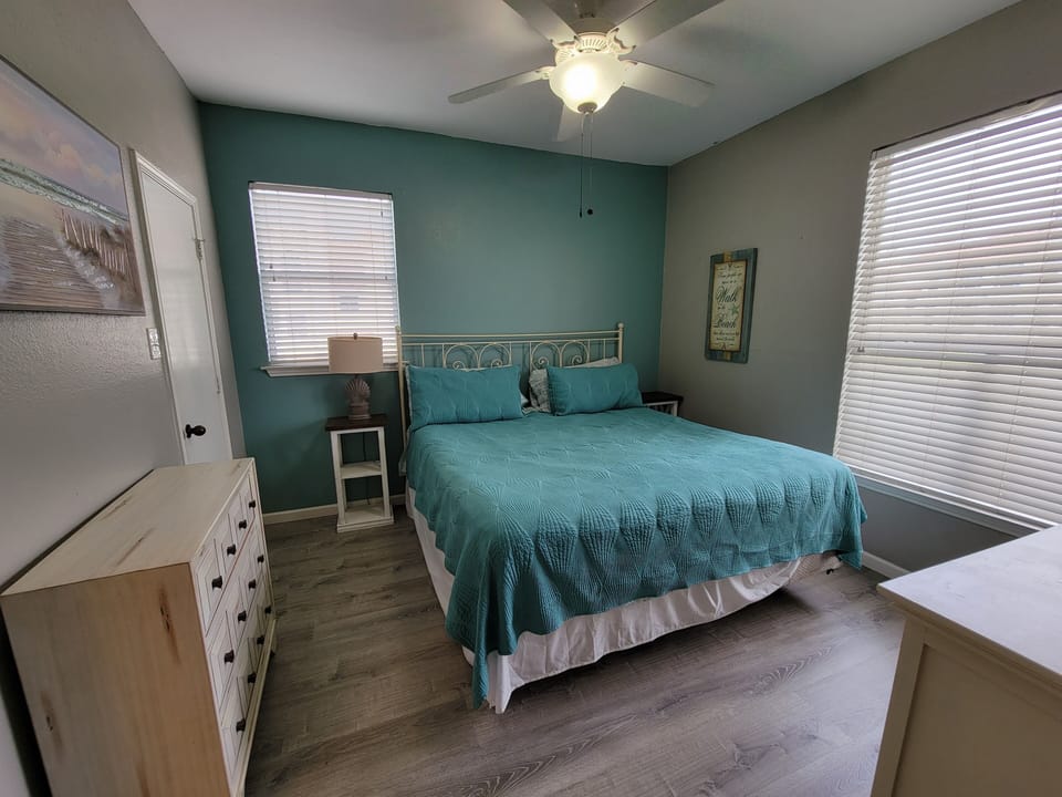 King bed in master bedroom