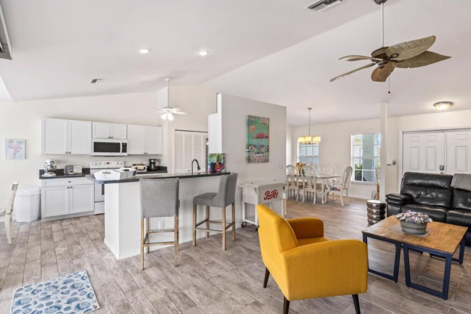 Living room with kitchen