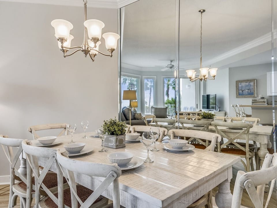 Dining Table with Seating for Eight at 2206 SeaCrest