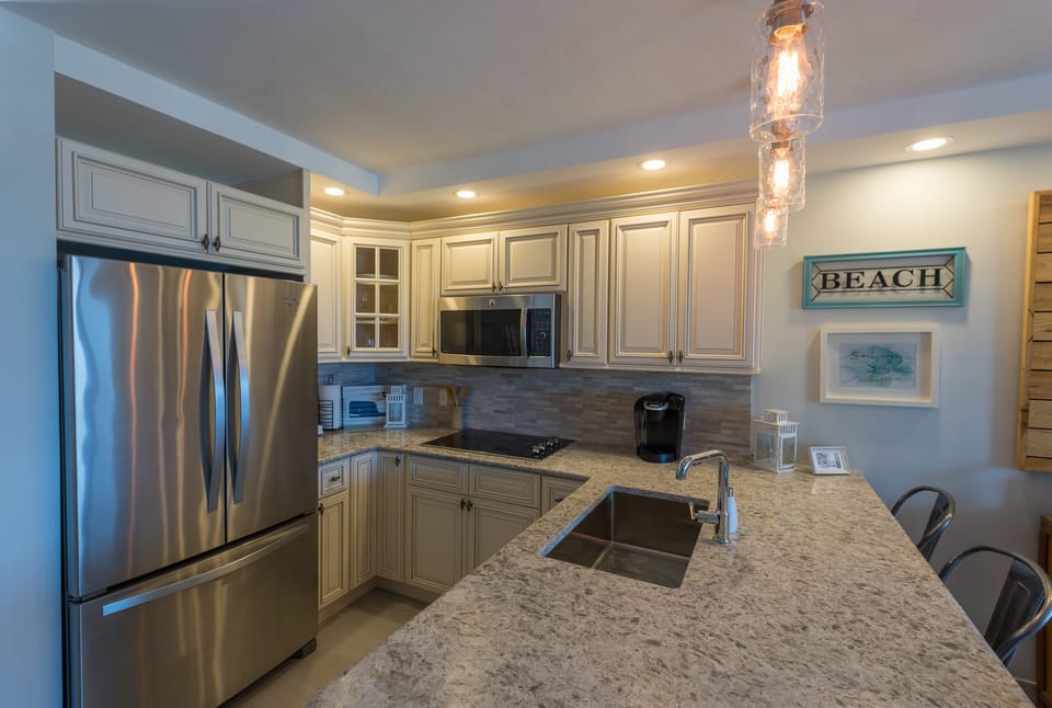 Brand new, fully stocked kitchen. 