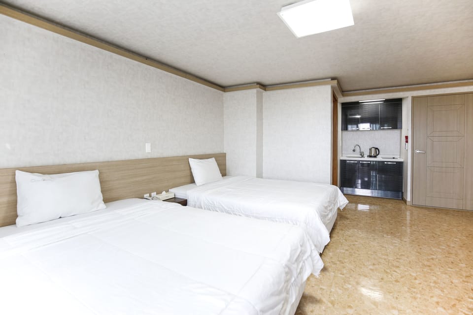 Desk, laptop workspace, blackout drapes, soundproofing
