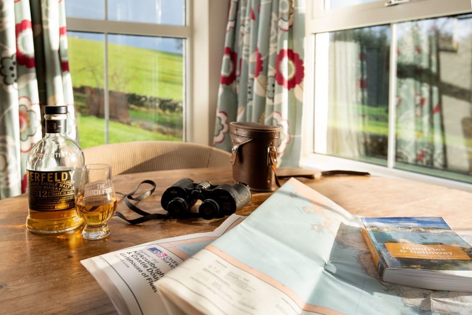 Sitting room bay window looks out on an ever-changing wildlife scene
